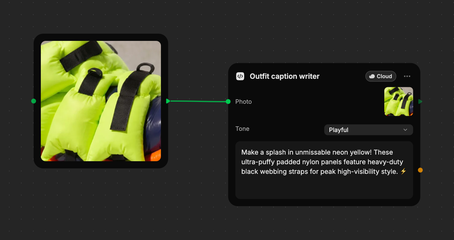 The Cloud tool showing its written caption below the controls